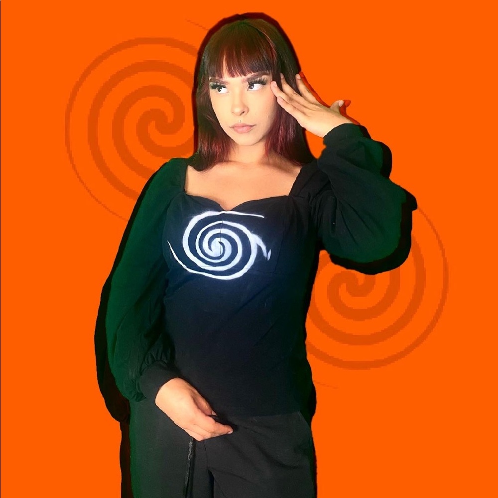 Customs airbrush peasant top